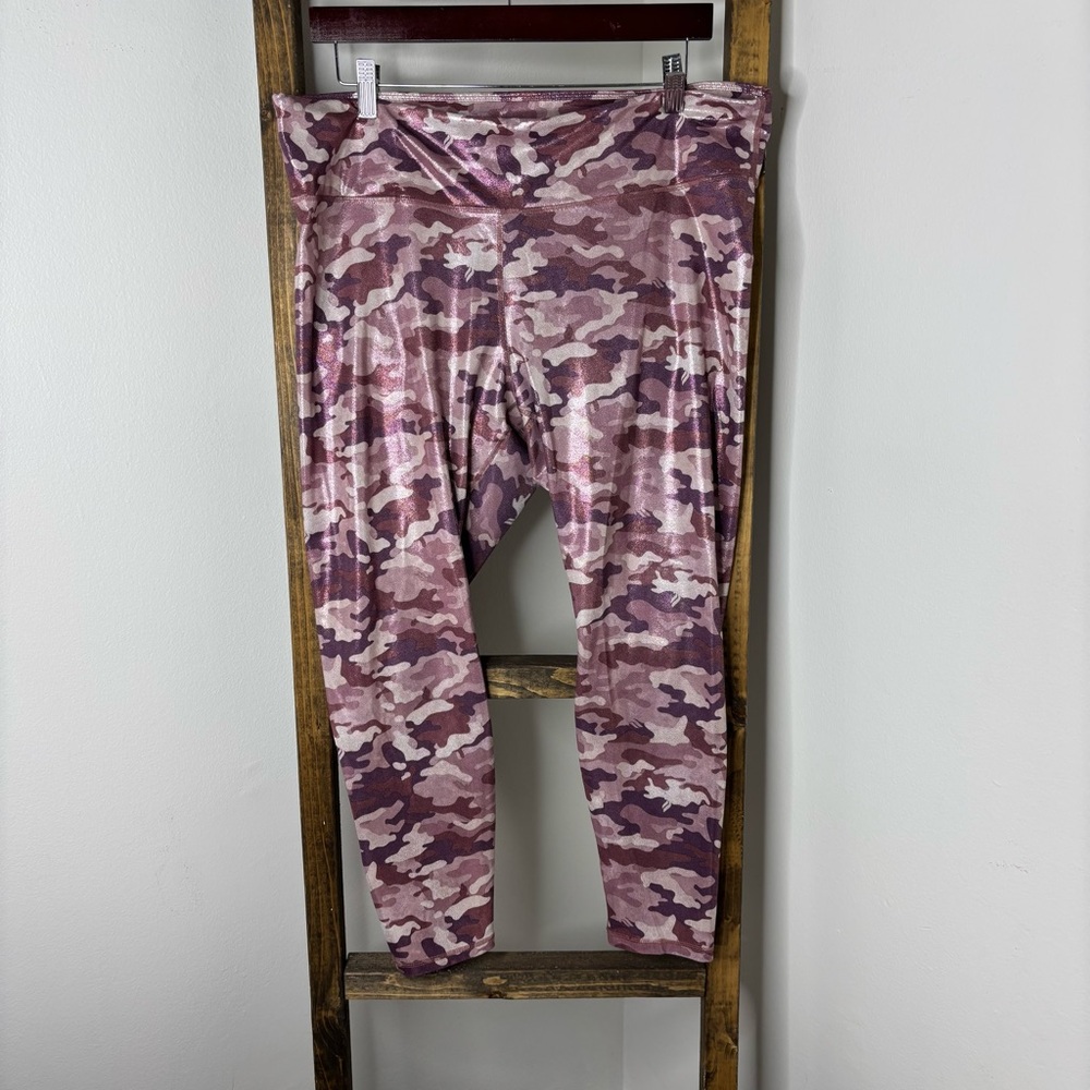 Powerhold by Fabletics Camouflage Pattern Sparkle Leggings XL